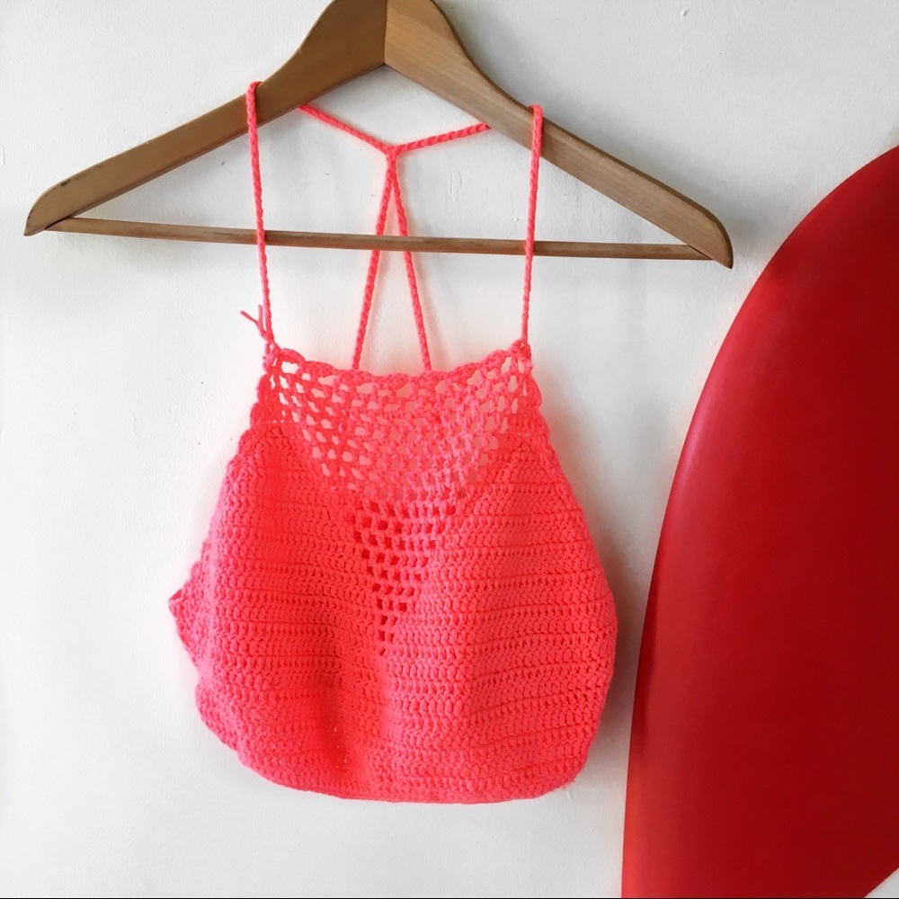 A.Peach Knit Racerback Top